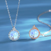 Advanced brand necklace, summer chain for key bag , universal accessory, Korean style, high-quality style, moonstone, light luxury style