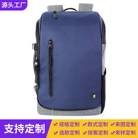 跨境新款商务通勤双肩包男士休闲旅游多功能电脑包高级感皮膜背包