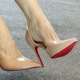 9265-A style fashionable, simple and sexy high heels for women, thin heels, patent leather shiny surface, side air temperament, versatile single shoes