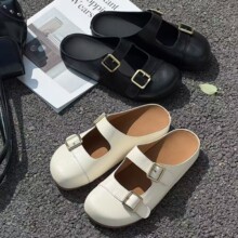 一脚蹬勃肯2026i包头半拖鞋女浅口扣春拖鞋皮带拖鞋外穿高级感