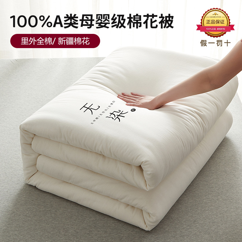 2024 new non-dyed Xinjiang long-staple cotton cotton winter quilt core single double household cotton quilt