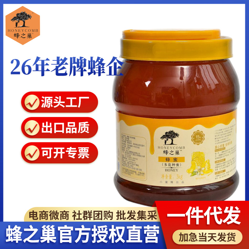 蜂之巢正宗枣花蜜纯正天然农家百花洋槐蜂蜜瓶装包邮批发团购代发