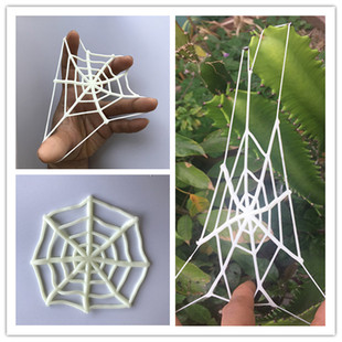 Halloween Fool's Day foreign trade in stock new exotic small gift gift small toy TPR sticky soft white spider web