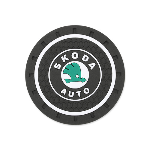 Car Water Cup Mat Car Logo Interior Anti-Slip Pad Car Logo Card Slot Cup Mat Silicone Storage Pad Decorative Accessory