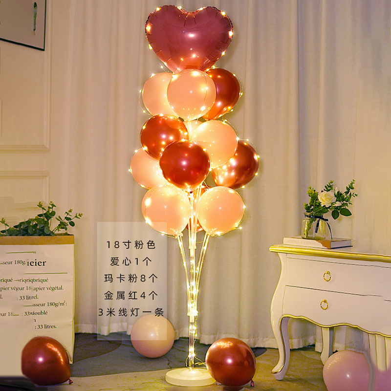 Columna de globo rojo flotante para decoración de bodas, cumpleaños y aperturas