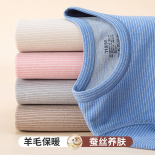 Children's Thermal Intimates Autumn and Winter Thickeneded Brushed Baby Pajamas Bottoming Shirt for Boys and Girls Silk Autumn Clothes and Long Trousers Set