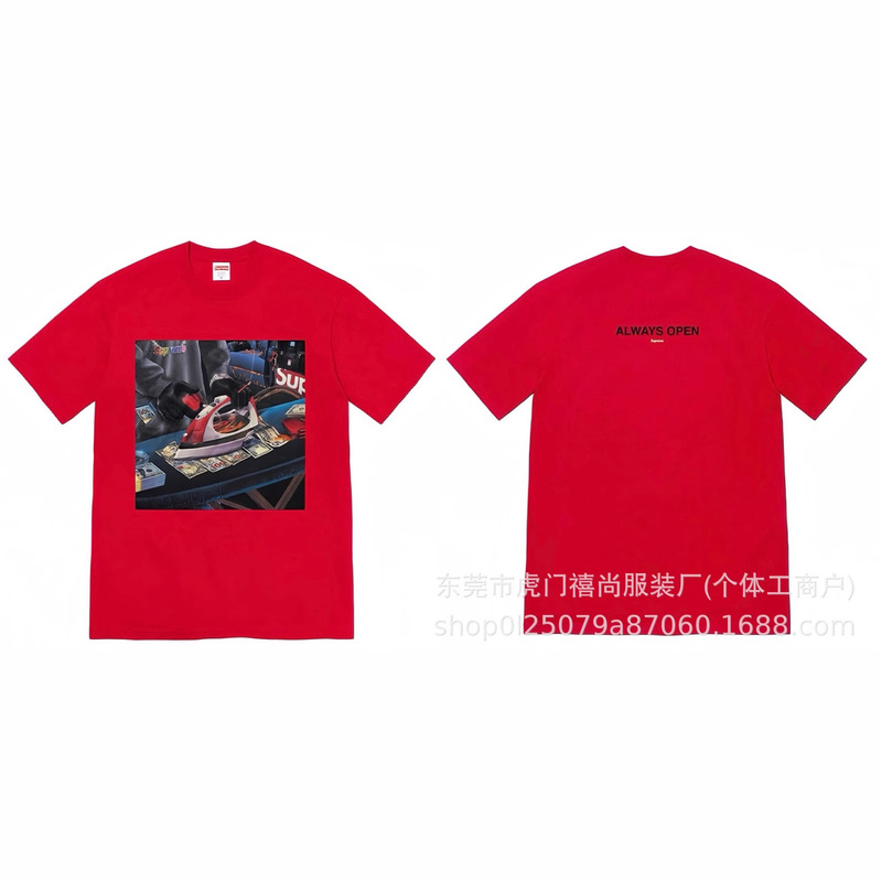25ss美潮Supreme男女兼用ゆったりカジュアル半袖プリントレターTシャツ、ワンピース発送、純綿半袖|undefined