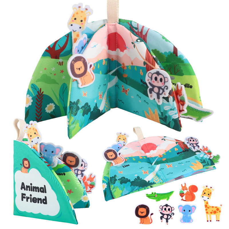 Tiktok libro de tela para bebés educación temprana 0-1 años de edad bebé sonando papel rasgado libro puede morder iluminación 3-6 meses juguetes educativos