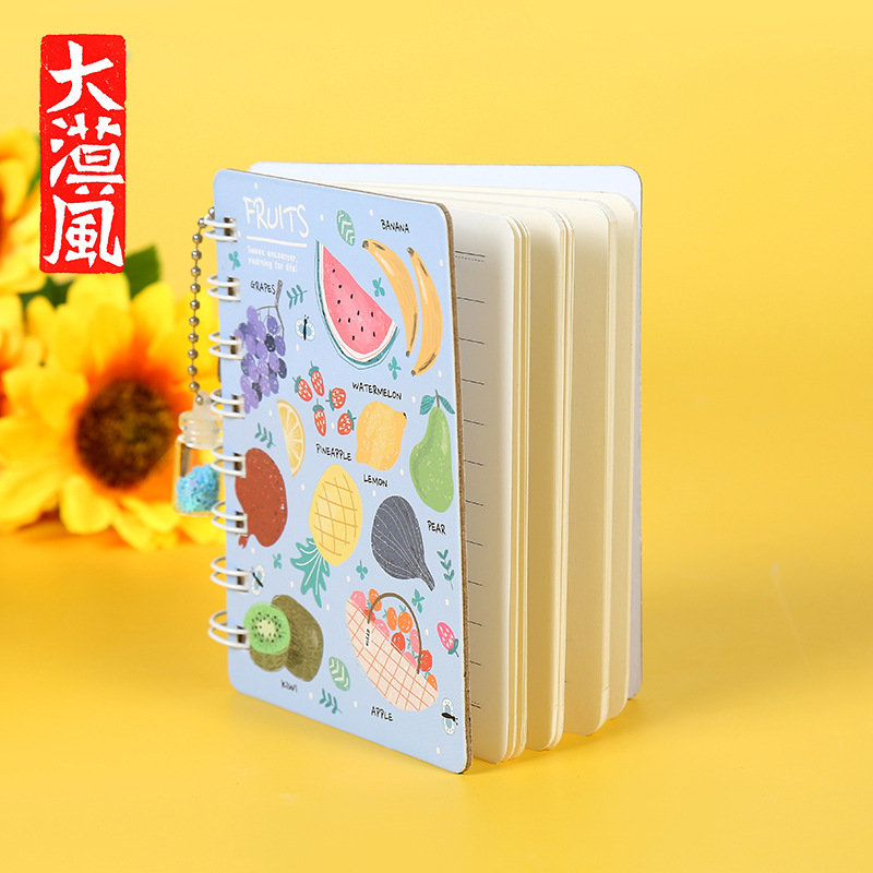 Cuaderno de hilo de hojas sueltas de frutas de dibujos animados para estudiantes cuaderno de papelería portátil nuevo fabricante de bloc de notas transfronterizo al por mayor
