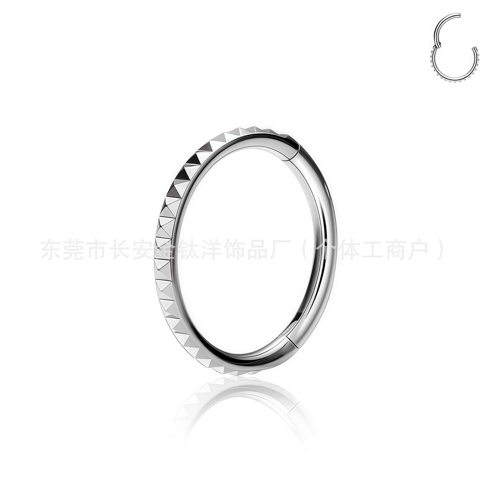 F136 Titanium Engraved Closed Ring, Pinless Seamless Ring, Nose Ring, Lip Ring, Ear Cartilage Stud, G23 Titanium Alloy Piercing Jewelry detail image 7