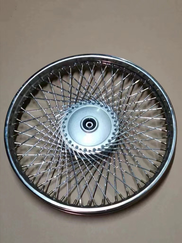 70 Motorcycle Jialing Front and Rear Wheel Steel Rim Assembly Modified 72 Holes Steel Wire Widened Wheel