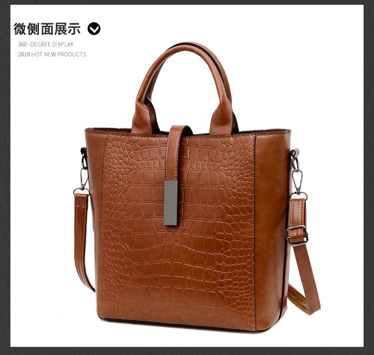 Fashion Embossing Large-capacity Shoulder Messenger Bag Wholesale display picture 8