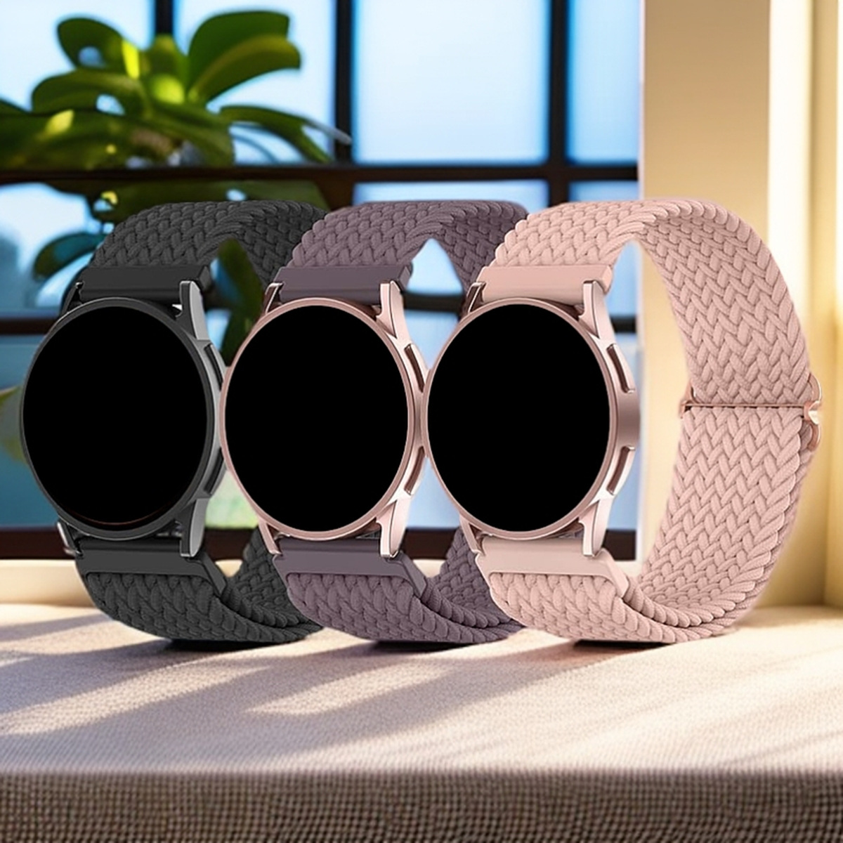 Suitable for 18/19/20Mm/22Mm Elastic Nylon Woven Watch Strap iWatch Samsung Huawei Gt5 Slide Buckle Wristband