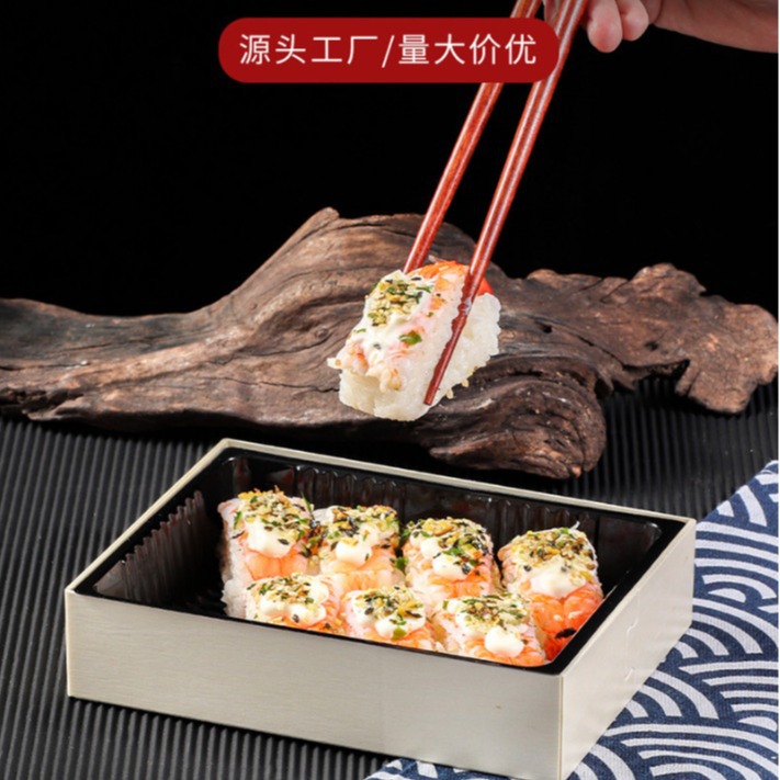 木质一次性寿司店包装盒日式料理户外露营野餐盒拼盘盒外卖打包盒