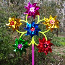 观音风车六轮亮片七彩塑料彩色传统广场地摊扫码热卖儿童玩具跨境