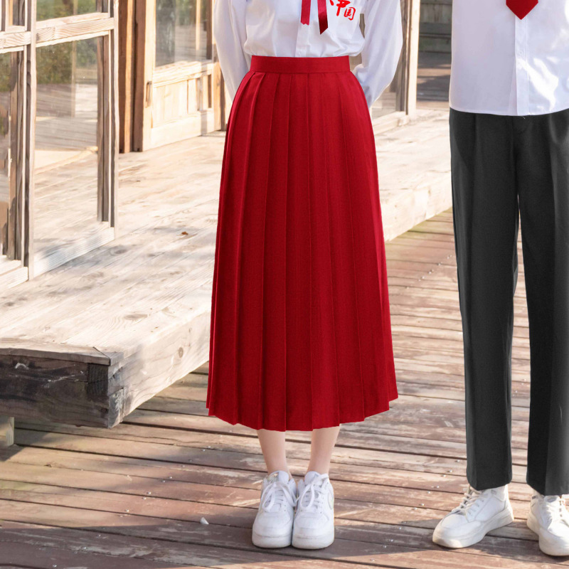 韓系卒業クラス服大合唱制服学院風ロングスカートセット中学高校の学生が公演服を朗読します。|undefined