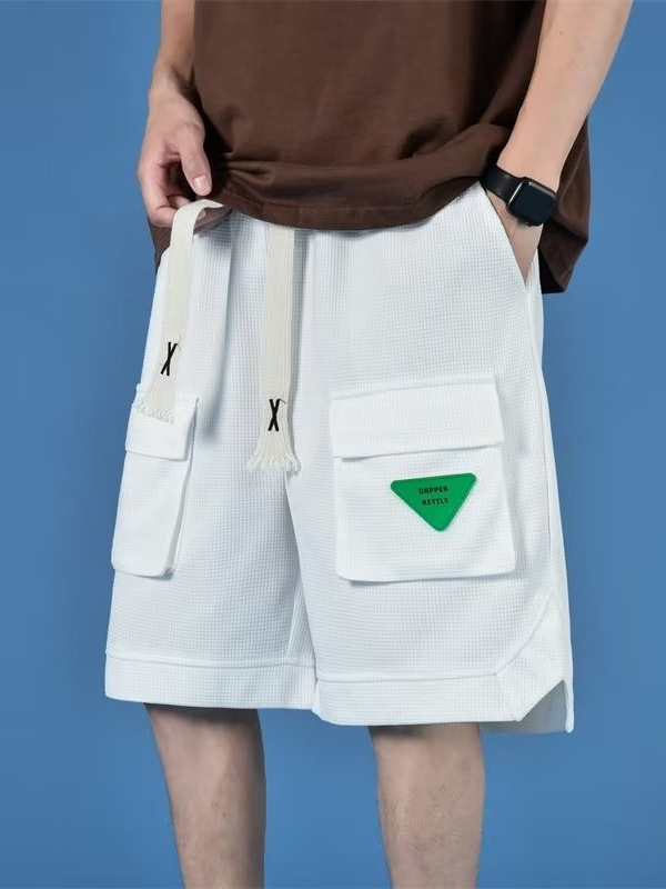 Pantalones cortos de herramientas bf de la marca de moda para hombres, pantalones sueltos de cinco puntos para uso exterior de verano, pantalones rectos casuales de estilo de Hong Kong para adolescentes