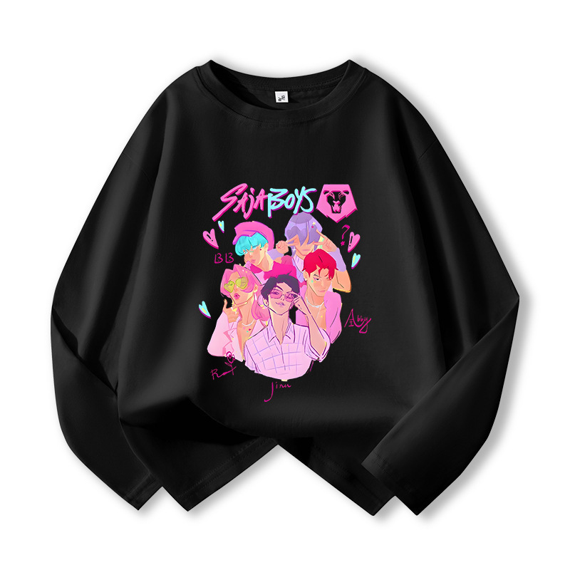 亚马逊猎魔女团KPop Demon Hunters周边时尚儿童长袖T恤柔软上衣|undefined