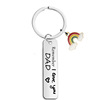 Rainbow metal keychain stainless steel engraved, Birthday gift