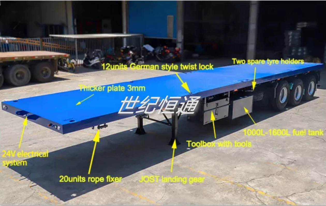 Заводская цена на контейнерные платформенные полуприцепы Sanqiao, оптовые прямые продажи контейнерных платформенных прицепов