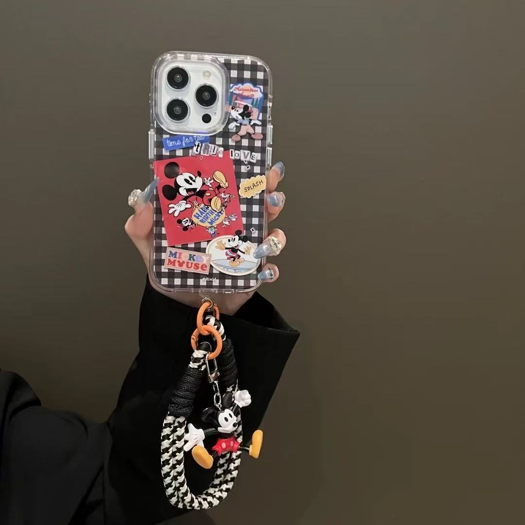 Patrón de estilo de película Mickey para iphone16ProMax cadena 15 funda para teléfono 13 Apple 14 diagonal 15PM