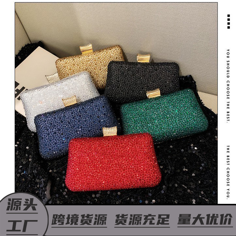Bolsa de cena flash transfronteriza, bolsas de cena de diamantes calientes, bolsas de mano de diamantes de lujo, bolsas de mano de moda de fiesta