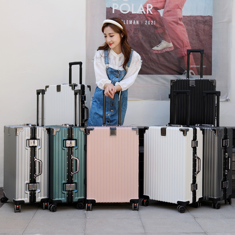 Luggage Suitcase 20/22/ 26inch Large Capacity Aluminum Frame Trolley Case with Universal Wheels, Stylish Travel Suitcase, Durable for Men and Women