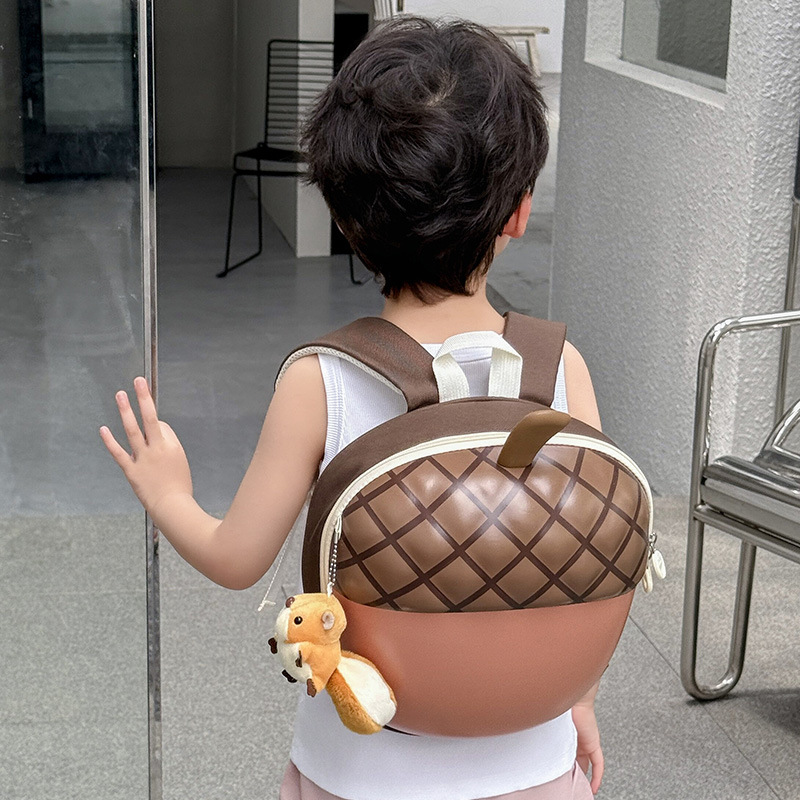 Jardín de infantes mochila de bebé caricatura lindo pin shape mochila de niños y niñas mochila de cáscara de huevo ligera