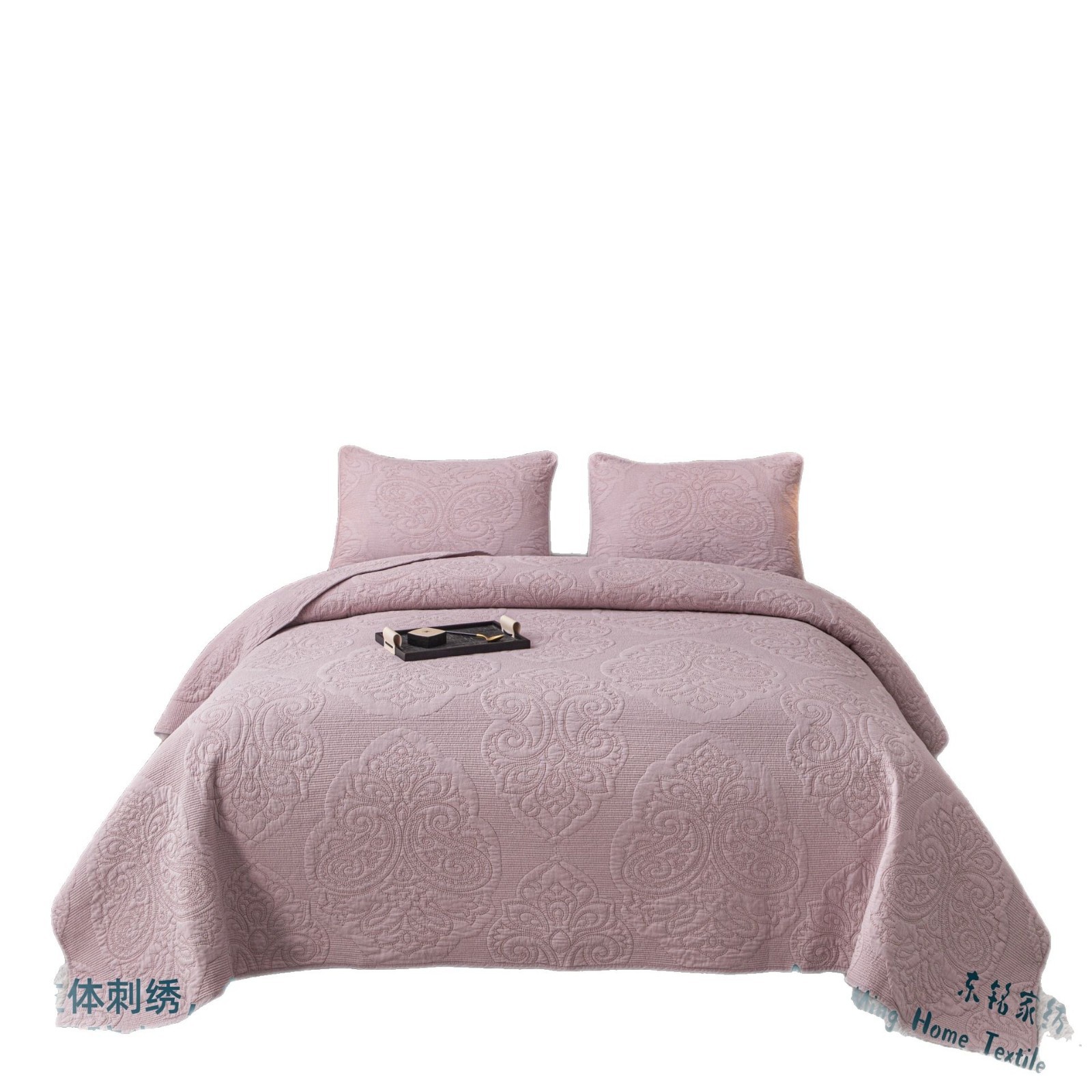 Pure Cotton Summer Cooling Quilt Three-Piece Set, All-Cotton Bedding Four-Piece Set, Thickened Bed Sheet, Non-Slip, Dirt-Resistant Mattress with Embroidery