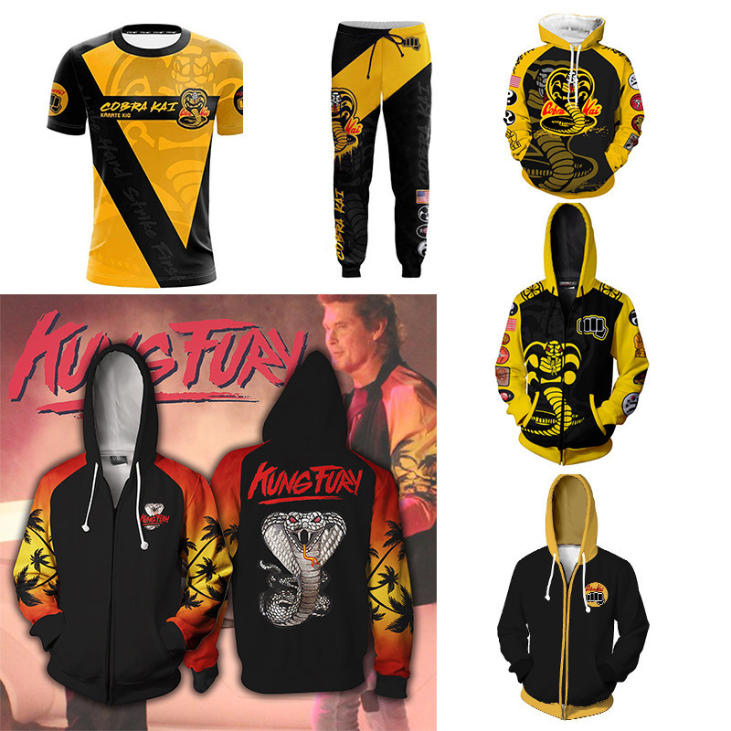 Cross-Border Fashion Hot-Selling 3D Anime and Comic Peripheral Karate Boy Digital Printing Hooded Sweatshirt Wholesale