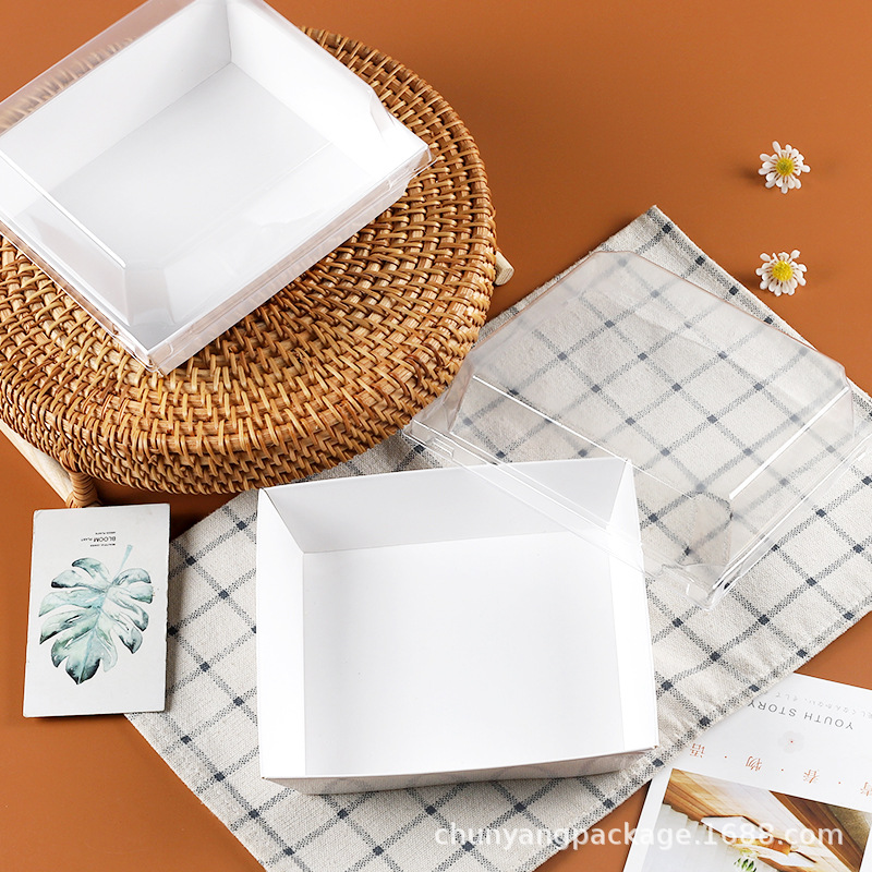 方形提拉米苏包装盒烘焙三明治餐包西点盒透明千层慕斯蛋糕打包盒