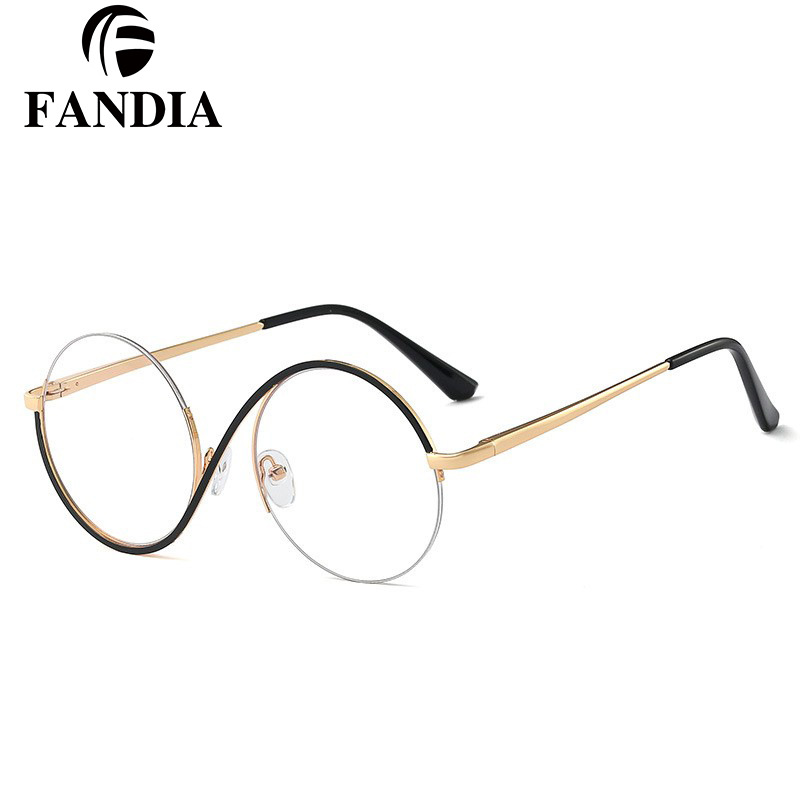 95929 nuevo comercio exterior de metal semi-Marco óptico anti-azul gafas de luz de las mujeres cómodas gafas lisas pueden ser equipadas con gafas de miopía