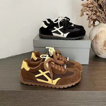 2025秋冬季新款加绒复古德训鞋女内增高单鞋休闲运动鞋子阿甘鞋潮