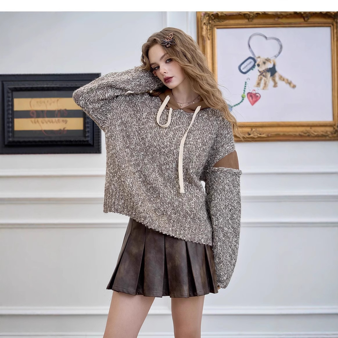 Winter sweater with hood
