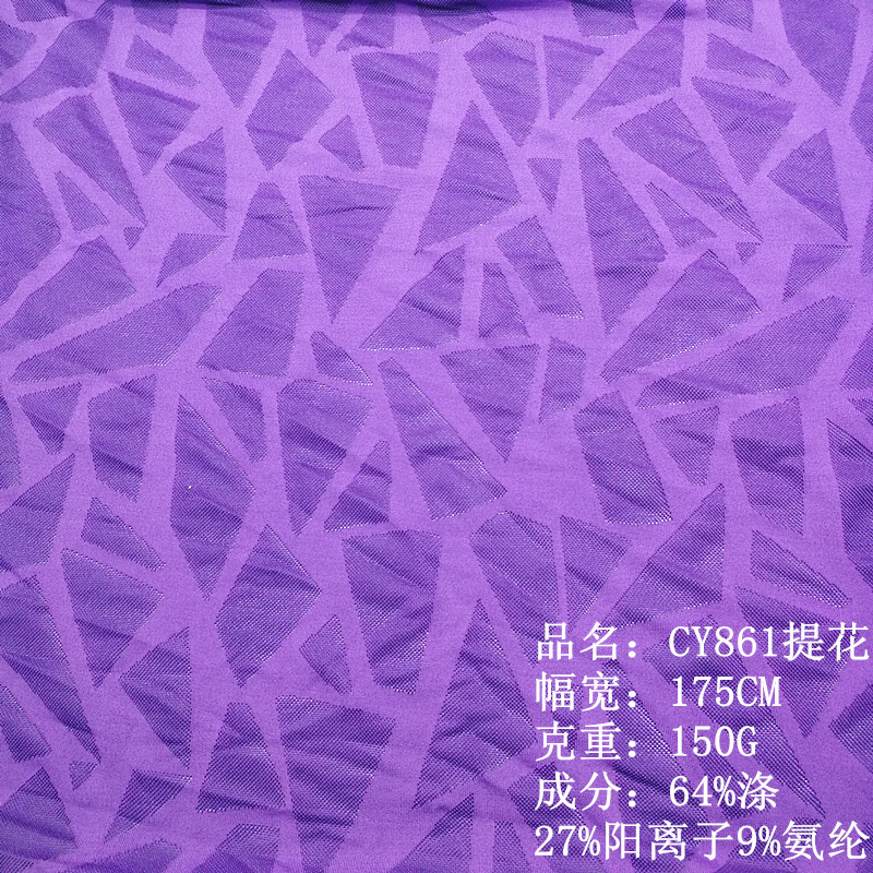 吸湿排汗四面弹 休闲时尚T恤瑜伽健身户外运动提花布针织面料