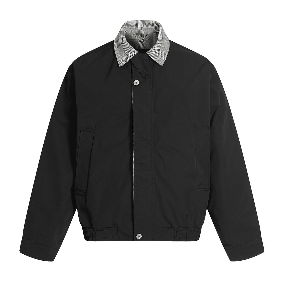 Giacca da lavoro americana da uomo, giacca alla moda con colletto rovesciato, a quadri, color block, comoda e casual, per primavera e autunno_voghion.com