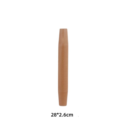 Rodillo de madera maciza al por mayor de fábrica, rodillo de madera de haya sin pintar con estampado, palo para prensar masa