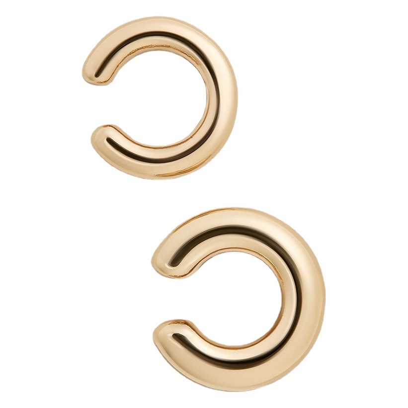 Punk asimétrico clip de oreja de metal clip de hueso de oreja redonda doble clip de hueso de oreja en forma de C de las mujeres pendientes de clip de hueso de oreja joyería al por mayor