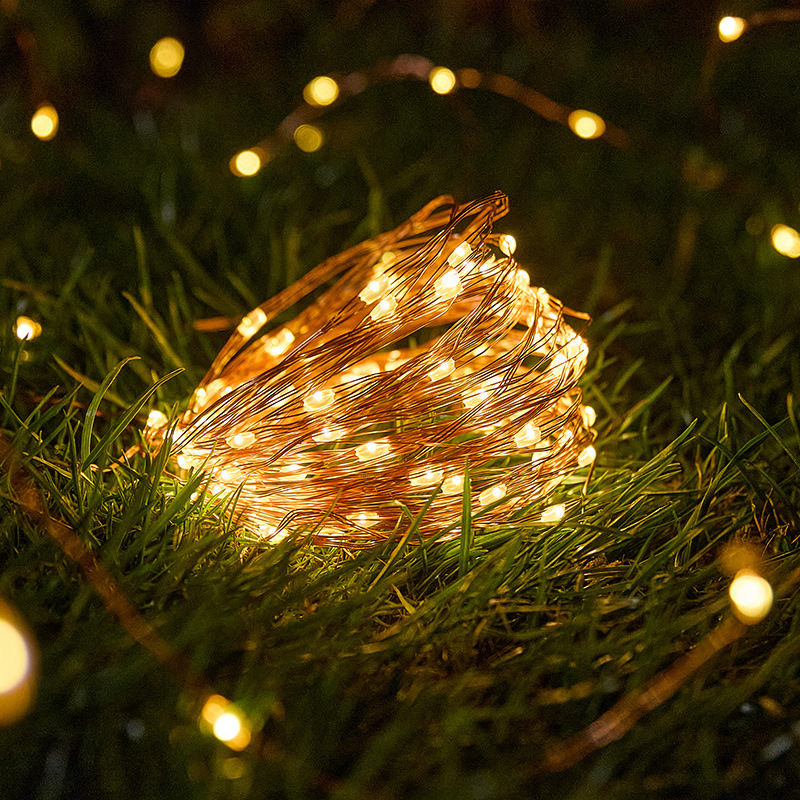 LED lámpara de alambre de cobre solar iluminación exterior lámpara de color decoración festiva balcón patio jardín exterior