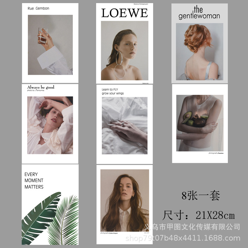Serie de portadas de revistas de estilo ins, juego de tarjetas, decoración de paredes, accesorios de fotografía de estilo europeo y americano image 8