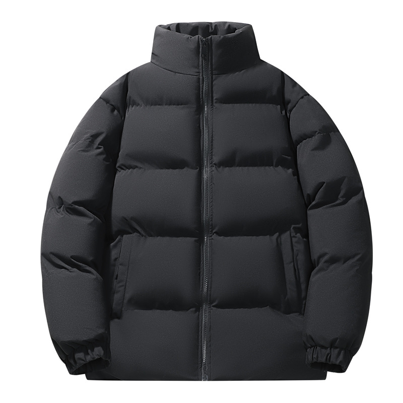 Veste d'hiver épaisse en coton surdimensionnée pour homme, marque tendance, col montant, couleur unie, style américain_voghion.com