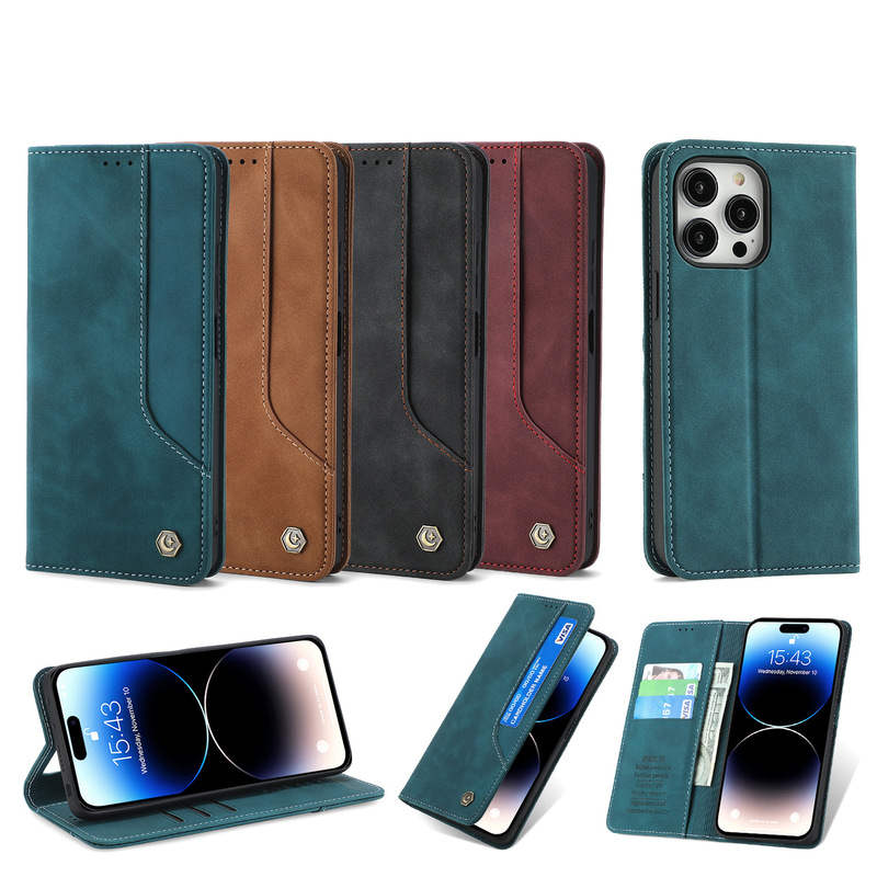 Foreign Trade Suitable Iphone17 Retro Classic Strong Magnetic Samsung S25U Wallet Card-Insert Flip Leather Case Phone Case Foreign Trade Suitable Iphone17 Retro Classic Strong Magnetic Samsung S25U Wallet Card-Insert Flip Leather Case Phone Case