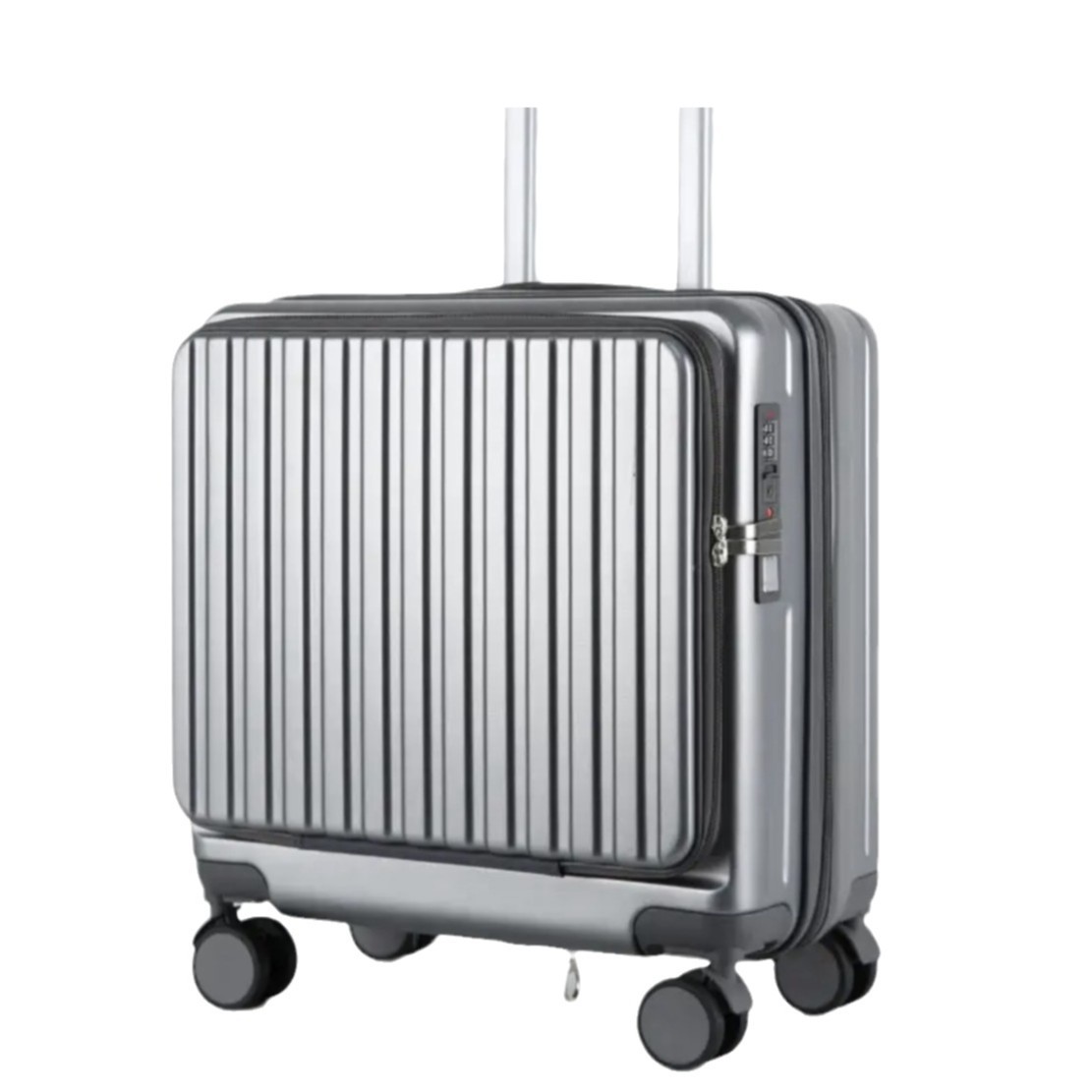 Maleta multifuncional de apertura delantera, maleta de embarque portátil con contraseña, maleta de viaje de gran capacidad y durabilidad.