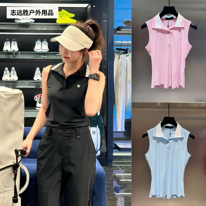 Korean Golf Women's New Style Vest T-Shirt, Fashionable and Versatile, Casual Sports Breathable Quick-Dry Outdoor Top Korean Golf Women's New Style Vest T-Shirt, Fashionable and Versatile, Casual Sports Breathable Quick-Dry Outdoor Top