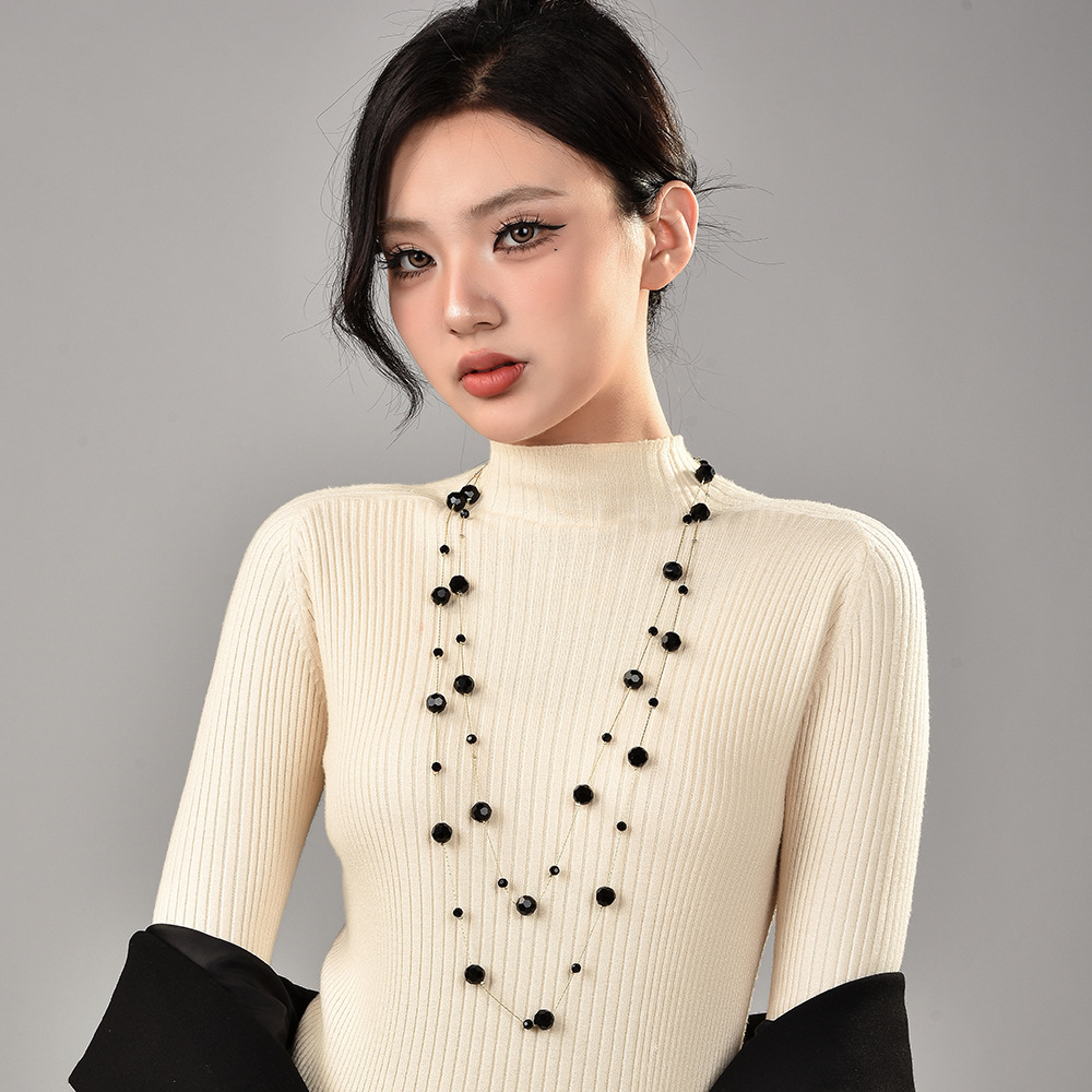 크리스탈 스택 스웨터 체인