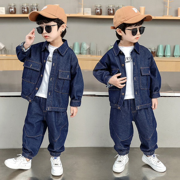 denim children's solid color set for boys