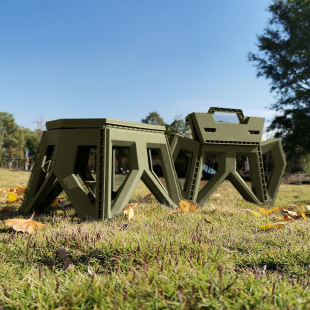Outdoor Camping Folding Stool Military Style Collapsible Small Stool Fishing Stool Ice Water Bucket Folding Stool Chair