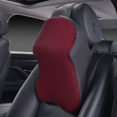 car cervical pillow memory cotton – Headrest - black-and-red-1-piece-of-mesh-headrest