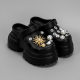 High-end fashion high-heeled hole shoes women's summer baotou outdoor eva thick-soled hole shoes women's wholesale
