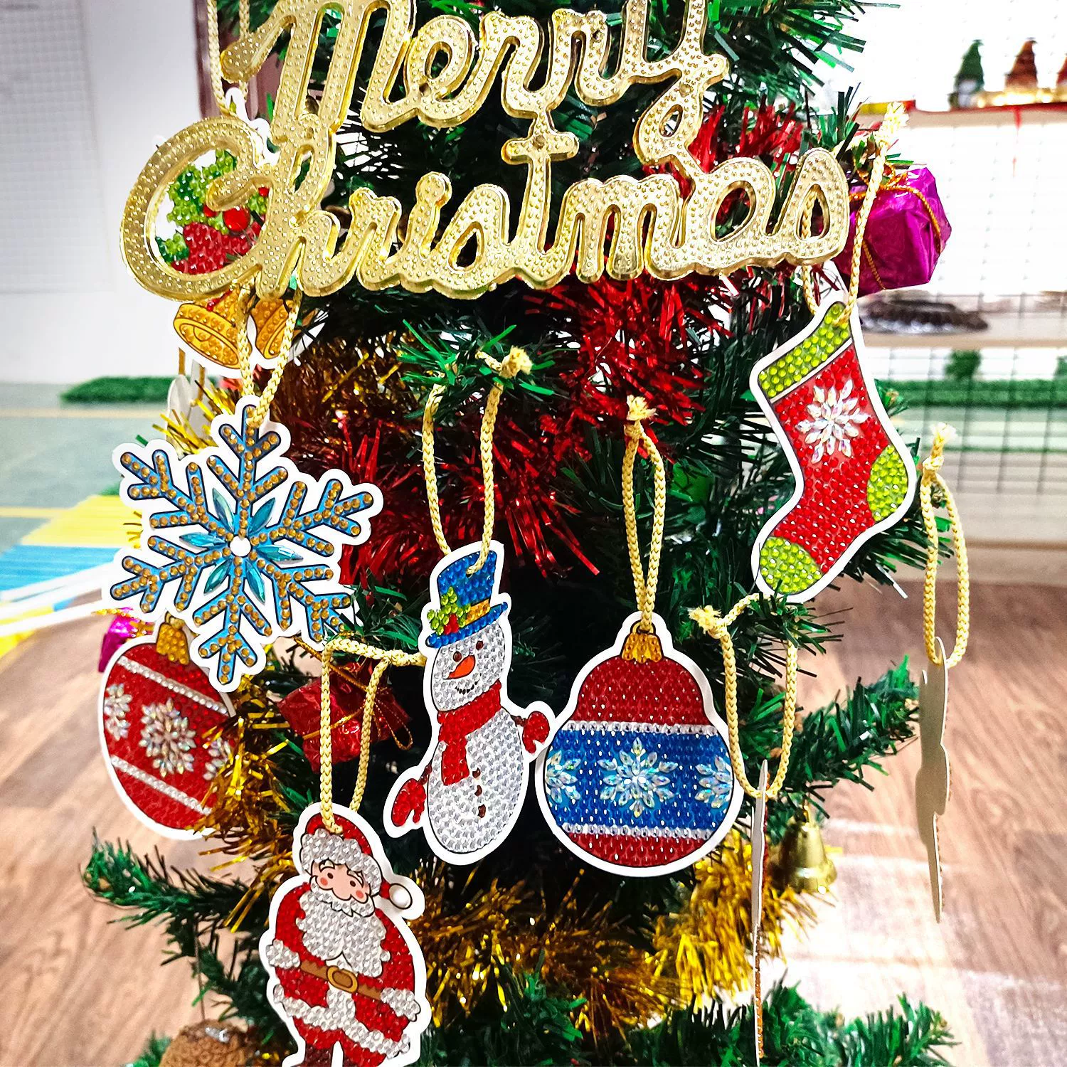 Новый Рождественский Город DIY украшениеCard Room Holiday Christmas Tree Hanging GS07